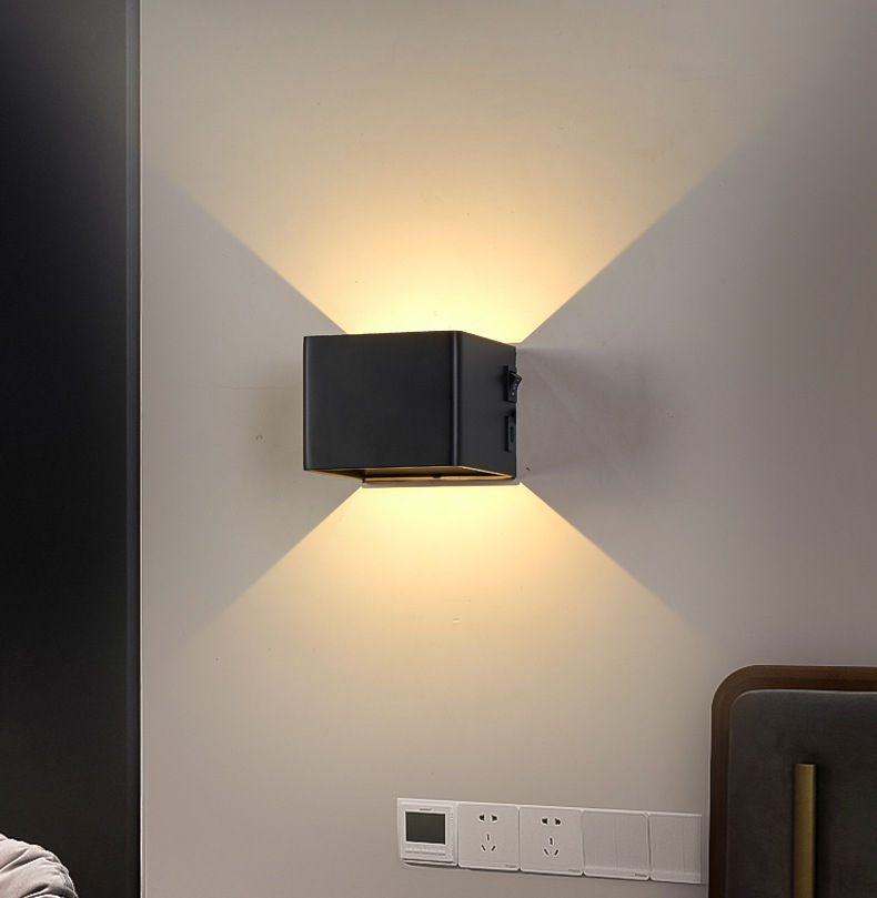 Luces de pared recargables por USB, iluminación con Sensor de movimiento interior para el hogar, lámpara de noche para dormitorio, pasillo, escalera, luces decorativas, lámpara de pared
