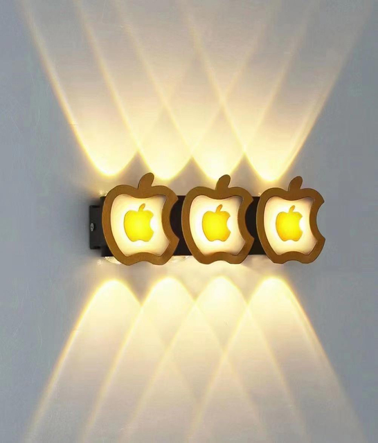 Lámpara de pared impermeable para exteriores, 2W, 4W, 8W, Villa, interior, 85-265V, jardín, pared Exterior, patio, patrón de manzana, lámpara decorativa