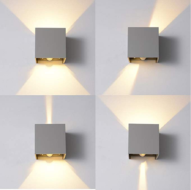 12W cepillado al aire libre llevó la lámpara de pared del cubo IP65 de la lámpara de pared del sensor de movimiento del aplique
