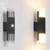 Aplique LED de doble cabeza cuadrado para exteriores, escaleras, pasillo, impermeable, acrílico, creativo, para pared Exterior, patio, balcón