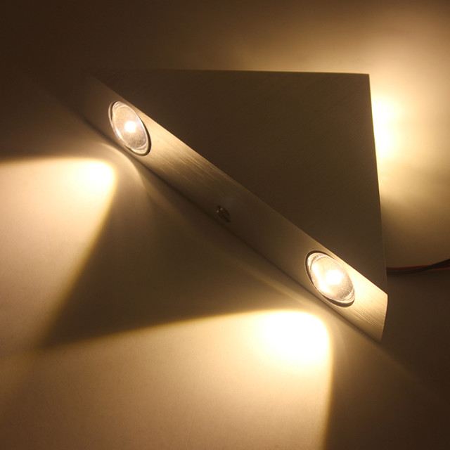 Triángulo 3W astilla led lámpara de pared para iluminación interior AC85-265V Accesorio de iluminación Aluminio Sin parpadeo Control remoto Apliques de pared