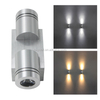 2x1W AC85-265V luces de pared LED modernas de aluminio lámpara de pared aplique de luz de espejo para decoración de pared interior o iluminación