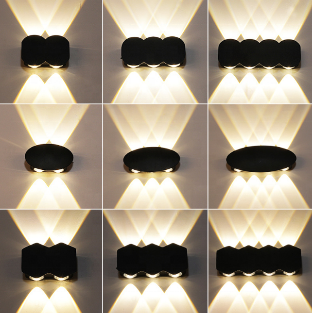 Luz de pared LED moderna, iluminación de arriba y abajo, candelabro de cubo, lámpara de montaje, interior, exterior, hogar, habitación, dormitorio, Hotel, decoración de iluminación