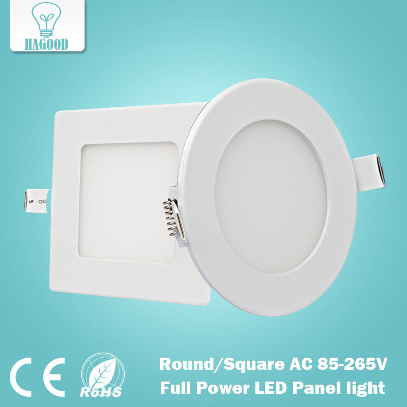 Ultra Thin Led Panel Downlight real full watt 3W 4W 6W 9W 12W 15W 18W 24W Luz empotrada de techo LED redonda / cuadrada