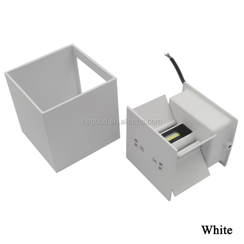 Luz de pared LED moderna, iluminación de arriba y abajo, candelabro de cubo, montaje de lámpara, decoración de iluminación de Hotel para habitación de casa al aire libre