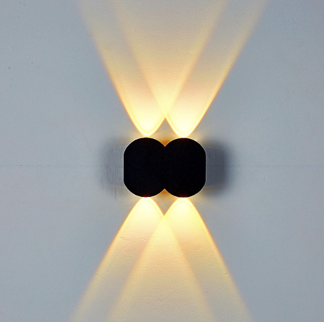 Moderna lámpara de pared LED de 4W para exteriores, resistente al agua, IP65, de aluminio, luz de pared hacia arriba y hacia abajo, aplique de decoración para porche de jardín, luz de 110V y 220V