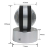 AC85-265V de 6W, diseño moderno, luz de pared de cristal doble, luz de arriba y abajo para interiores, decoración de Hotel, lámpara de aplique LED para el hogar