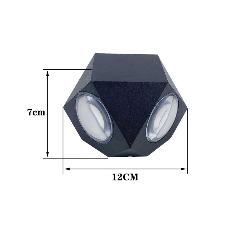12W COB Chips Lámpara de pared Impermeable Alto brillo Lámpara decorativa para exteriores
