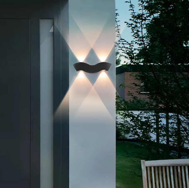 4W Hagood New Beard Lámpara de pared Impermeable IP65 Iluminación exterior Arriba y abajo Moderna luz de pared Led