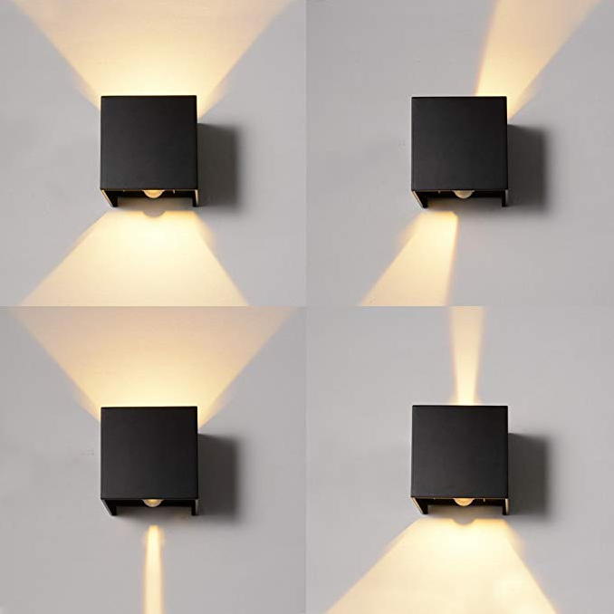 Nuevo Cubo con Sensor de movimiento, luz LED de pared de 12W, luz cálida para exteriores, impermeable, ajustable hacia arriba y hacia abajo, sin escalones, para dormitorio, Loft, vogue
