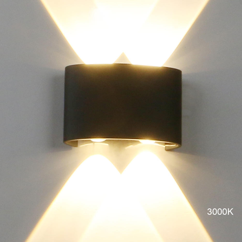 Lámpara de pared impermeable para exteriores de 8W, lámpara de pared moderna de aluminio COB para jardín