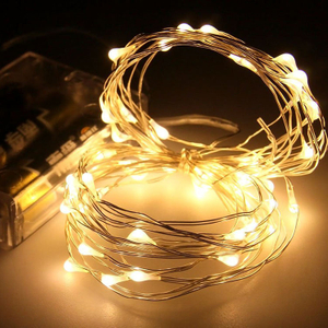 Guirnalda de luces LED de alambre de cobre de 2M con lámpara de hadas para luces de fiesta de guirnalda al aire libre y decoración de Navidad de Año Nuevo