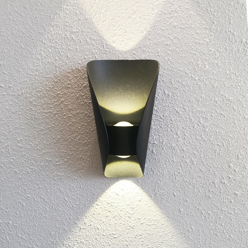 Lámpara de pared exterior impermeable 6W 10W fuente LED arriba y abajo iluminación moderna minimalista interior ingeniería porche jardín luz