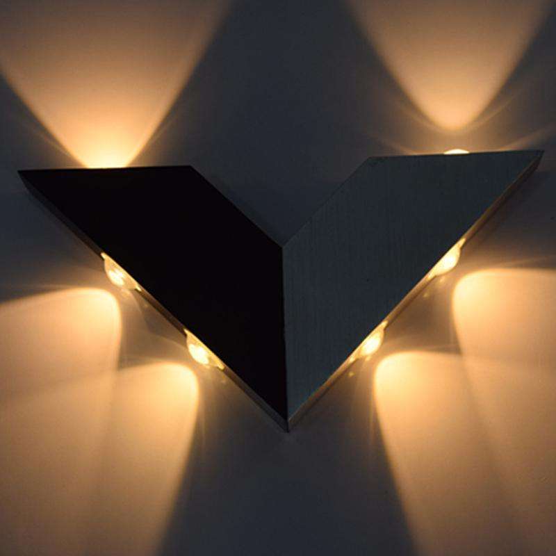 Lámpara de pared con forma de V de luz nocturna directa de fábrica de gran oferta en iluminación interior led de bajo precio
