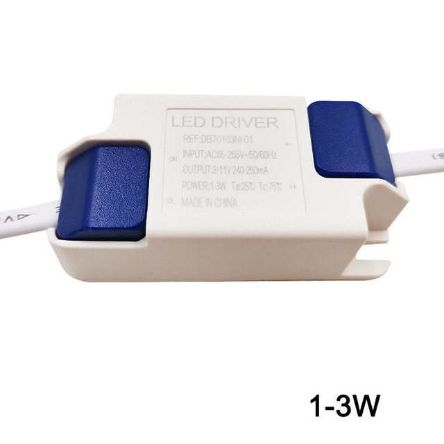 Transformador de luz de controlador LED de carcasa de plástico seguro de 1-36W, adaptador de fuente de alimentación de corriente constante de 300mA para lámpara Led/Chip