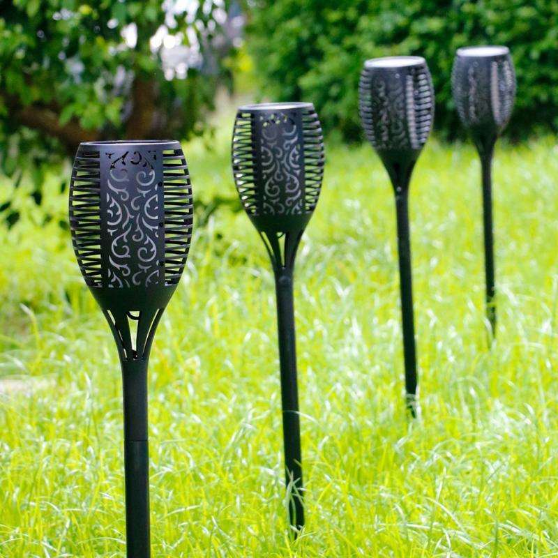 Luces solares Led para exteriores, antorcha de llama danzante parpadeante, iluminación Solar, lámpara impermeable para decoración de jardín, paisaje, camino de césped