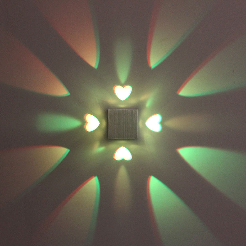 LED Love heart 3W RGB Control remoto Lámpara de pared interior para el hogar Dormitorio escalera Vestíbulo Decoración Izakaya Decorateur Beauty Room