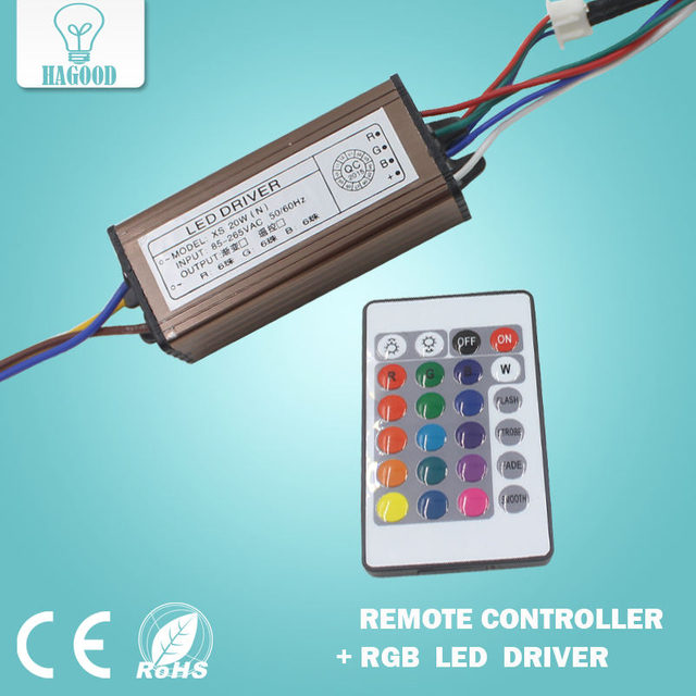 Controlador LED de 10-100W, fuente de alimentación de AC85-265V DC25-38V, transformadores Led impermeables IP66 + mando a distancia RGB para luz Led DIY