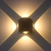 Alto aplique de pared exterior negro brillante 4W para jardín de hotel impermeable IP65