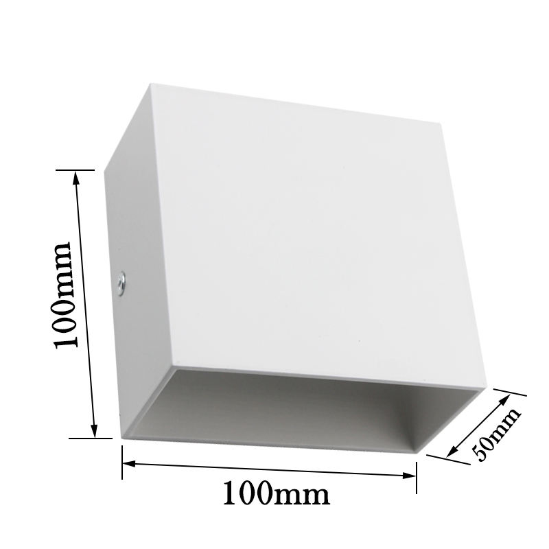 Cubo CoB 6W LED arriba y abajo aplique de pared AC85-265V dormitorio cabecera cubo pared luz interior aluminio decoración accesorio de iluminación