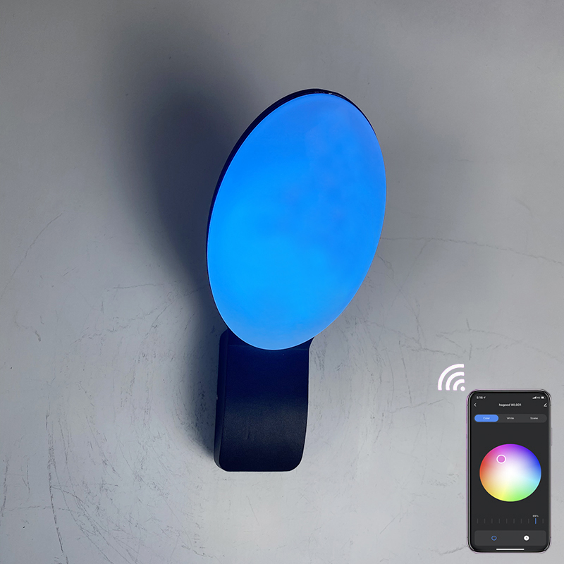 Lámpara de pared inteligente de 9 W, lámparas inteligentes, control de aplicación de luz LED, control de aplicación de luz LED, iluminación controlada por aplicación, aplicación Tuya, lámpara de pared para exteriores, lámpara de pared con control remoto para teléfono móvil