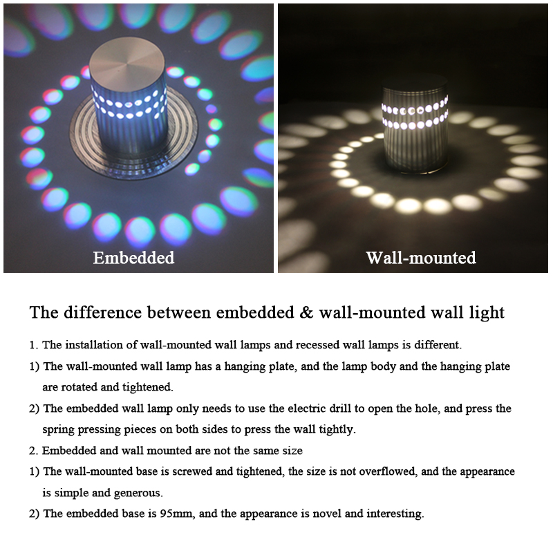 Lámpara de pared de techo LED porosa con control remoto para luz de pared RGB montada en el techo Control remoto IR de varias escenas coloridas