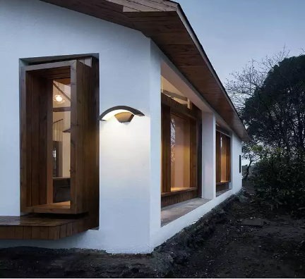 Lámpara LED de pared para exteriores, lámpara de patio en forma de abanico, lámpara de pared impermeable de 18W, iluminación LED, apliques de pared de aluminio para exteriores