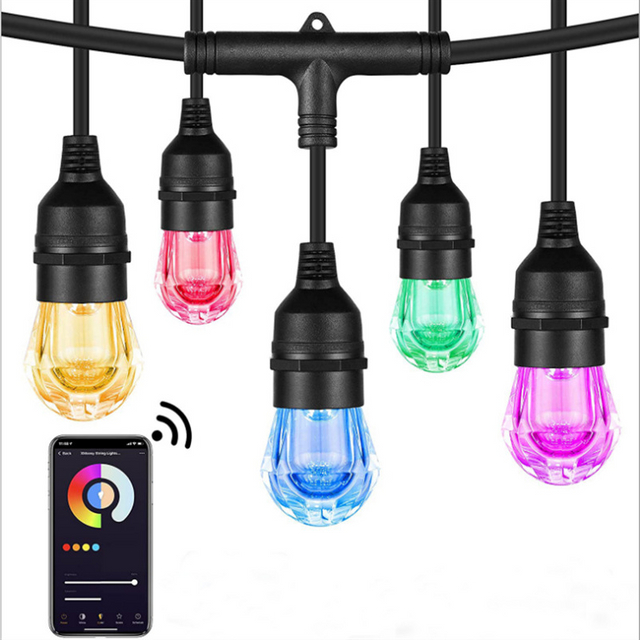 Guirnalda de luces LED solares para decoración de Navidad, bombilla IP65, lámpara impermeable para Patio, guirnalda de vacaciones para muebles de jardín al aire libre