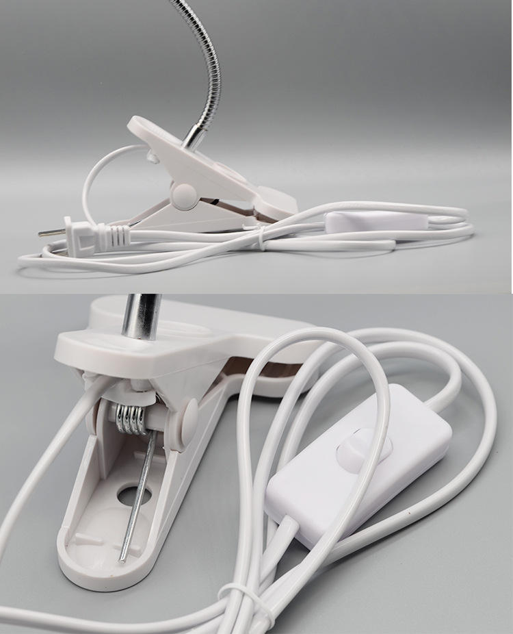 Portalámparas de escritorio Flexible de 360 ​​grados, Base E27, enchufe de luz, Cable con Clip de cuello de cisne con enchufe de interruptor de encendido y apagado para bombilla de luz nocturna