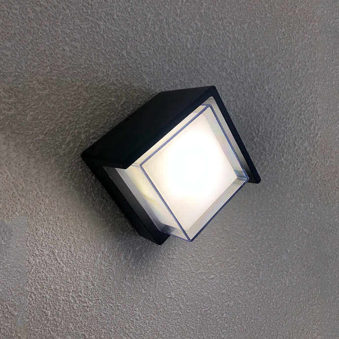Lámpara led decorativa, iluminación de pared cuadrada de acrílico, lámpara de pared impermeable para interiores con luz nocturna de aluminio para exteriores