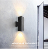 Aplique de pared personalizado, moderno IP65, impermeable, de aluminio, para exteriores, luz LED de pared hacia arriba y hacia abajo, fabricado en China