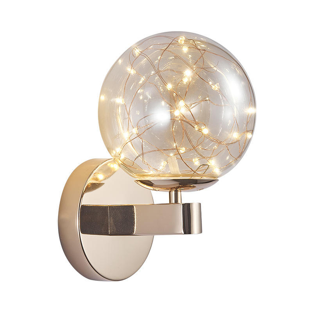 Lámpara de pared Led de luz nórdica, lámpara de pared dorada, punto de pared, fábrica de gypsophila, personalidad, fondo de sala de estar, dormitorio minimalista moderno, lámpara de pared dorada junto a la cama