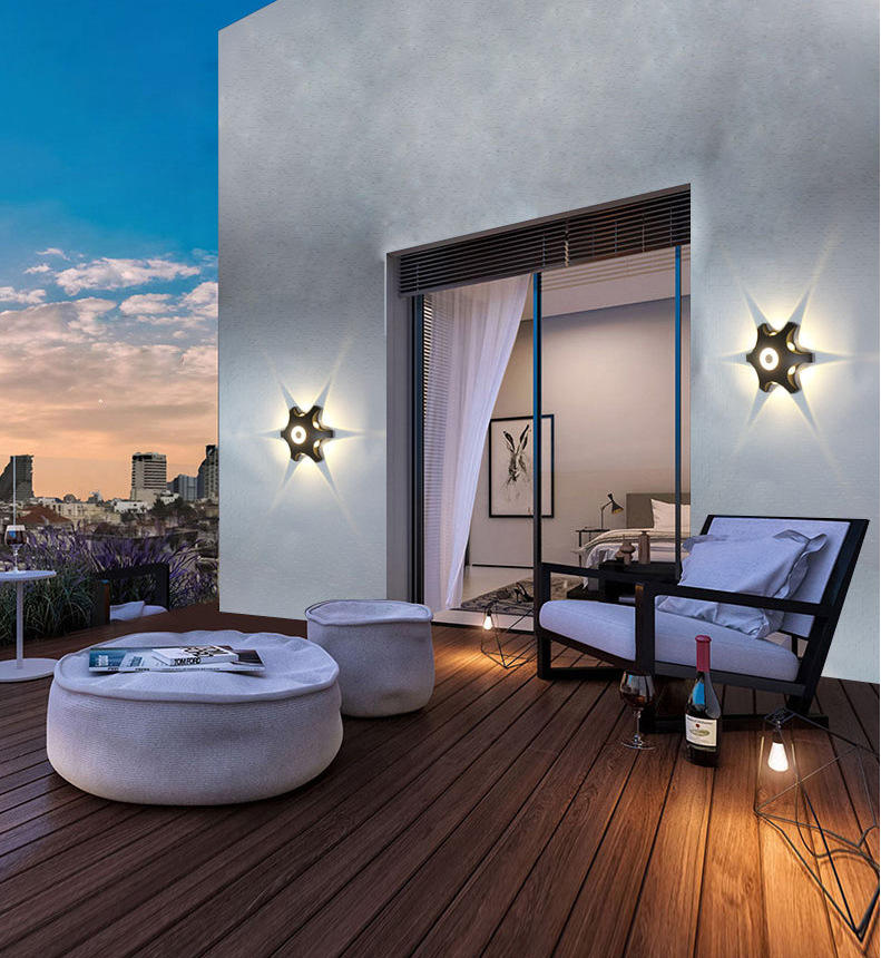 Lámpara de pared Led 2023 de aluminio para exteriores IP65, luz de pared impermeable hacia arriba y hacia abajo para el hogar, escalera, dormitorio, cabecera, baño, pasillo, iluminación