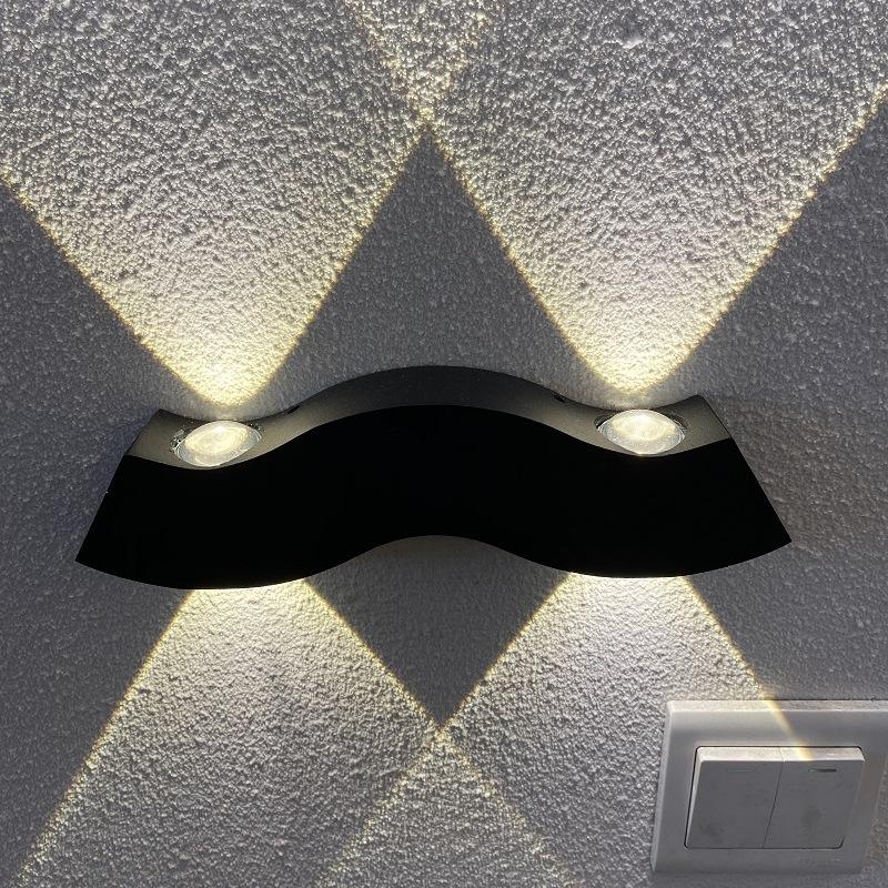 Aplique de luz led decorativo con 4 barbas y luz de noche para exterior aplique de pared decorativo led resistente al agua