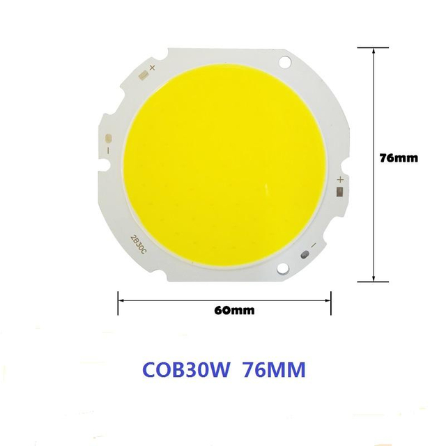 Fuente de luz COB al por mayor de fábrica 10-50W de alta potencia alto índice de visualización resaltado luz amarilla luz blanca perlas de lámpara COB