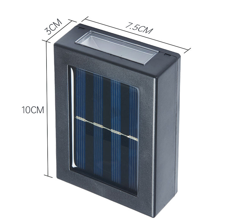 Lámpara de pared solar para decoración de exteriores, jardín, patio, hogar, resistente al agua, arriba y abajo, lámpara de pared luminosa, lámpara de arandela de pared para exteriores