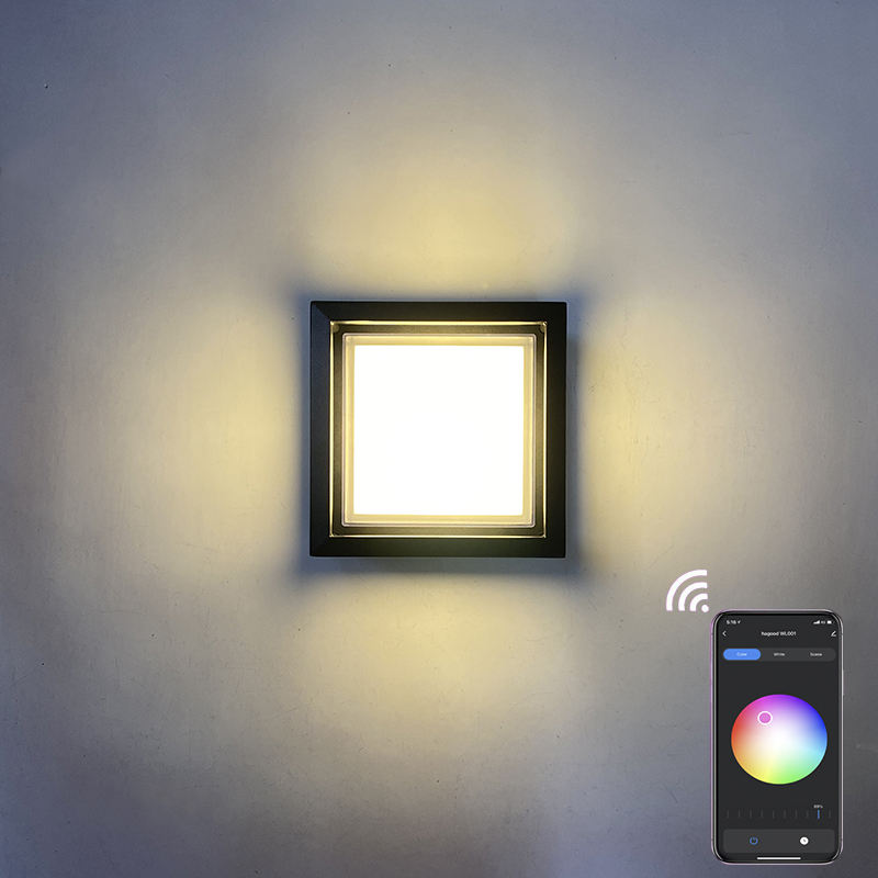 10W TUYA APP iluminación acrílico impermeable aplique de pared para decoración de jardín con precio de fábrica para iluminación de sala de estar