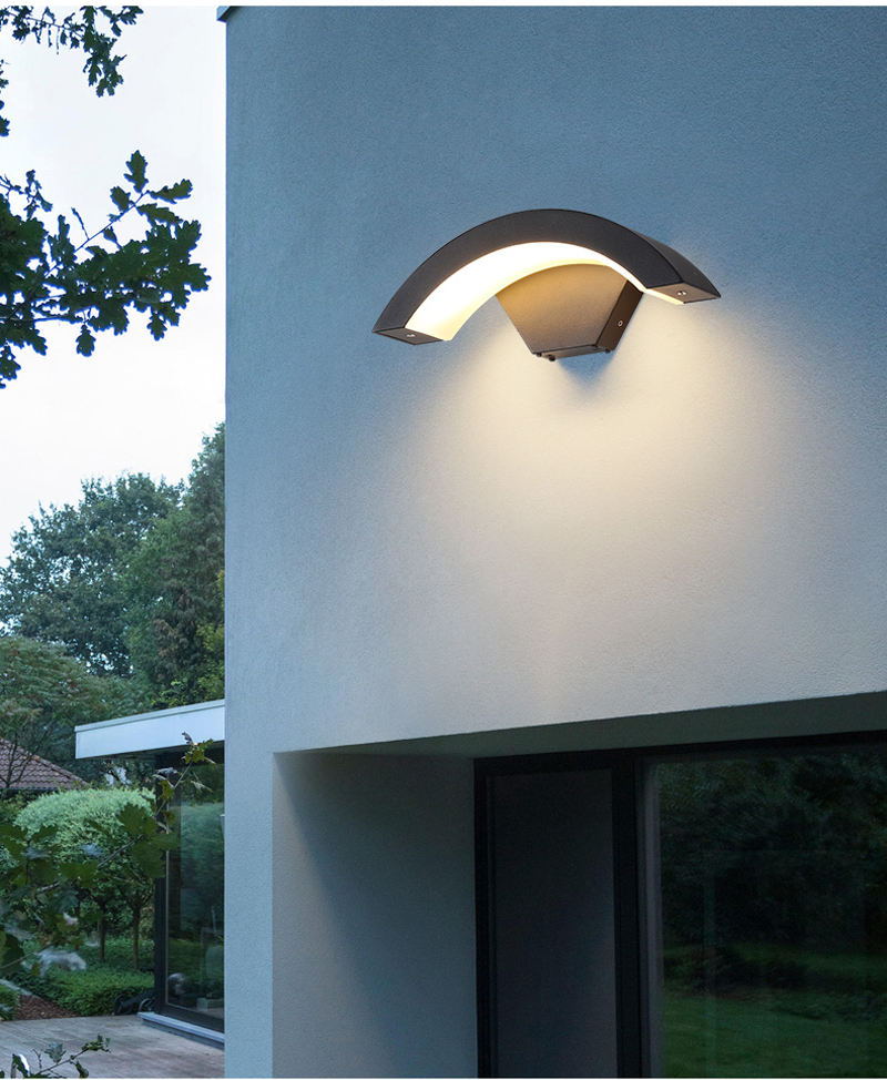 Lámpara de jardín Sector 18W Lámpara de pared impermeable para exteriores Lámpara de pared de aluminio con iluminación LED