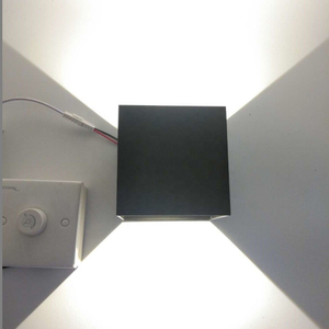 Nueva lámpara de varita led regulable para exteriores, impermeable, ip65, luz de pared de cubo, 12w, lámparas de pared Led modernas para jardín