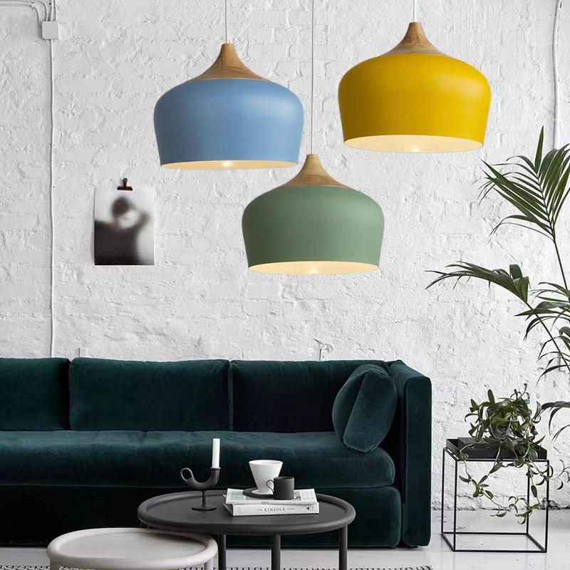 Candelabro de comedor nórdico, luces de techo colgantes, luces de techo empotradas led creativas, estudio de dormitorio, sala de estar, lámpara de barra de color Macaron, lámpara de araña de interior