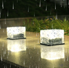Luces solares de colores, luz en forma de hielo, luz led para exteriores, pared, lámpara solar para azulejos, lámpara cuadrada, luz decorativa en forma de hielo, lámpara enterrada solar, paso impermeable IP65, decoración para exteriores