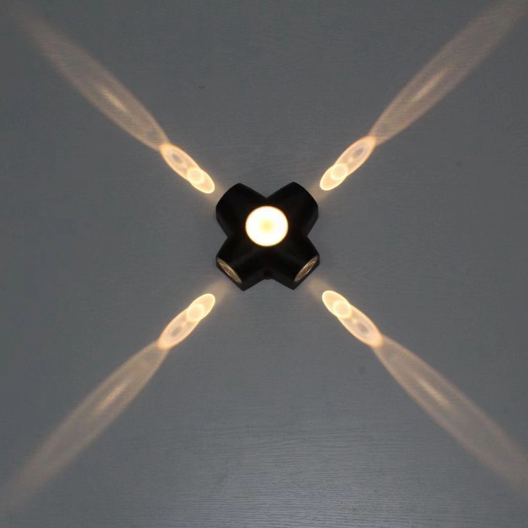 Lámpara de pared minimalista con ondas LED para exteriores montada en superficie, resistente al agua, IP65, 85 ~ 265V, lámpara de pared minimalista para camino, calle, porche