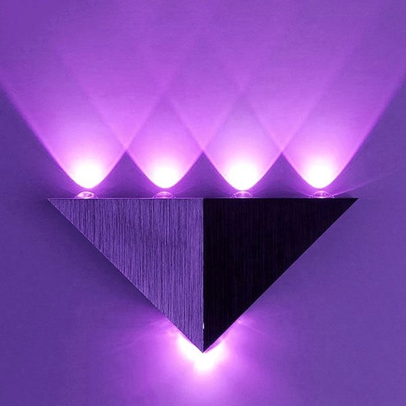 Lámpara de pared triangular de 5W hacia arriba y hacia abajo para dormitorio, escaleras, candelabro interior, iluminación hacia arriba y hacia abajo, estilo europeo, Año Nuevo