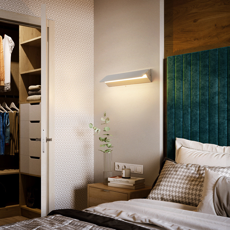 Lámparas LED de pared con forma de rectángulo minimalista moderno, lámparas de pared para interiores de estilo nórdico, luces para sala de estar, AC85-265V, iluminación Simple