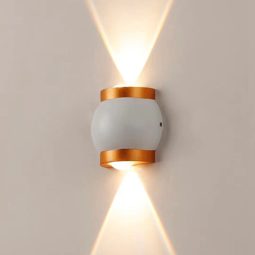 Decoración del hogar 6W 12W LED luz de pared interior exterior impermeable aluminio dos cabezales lámpara de pared para jardín porche dormitorio escaleras luces