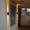 Lámpara de pared de tres haces de carcasa negra de 6W IP65, luz de pared impermeable para exteriores, lámpara de jardín, lámpara de calle para decoración de jardín