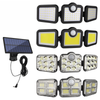 Hagood Exterior impermeable 3 cabezas Luz de pared Tres cabezas 83 COB Sensor solar LED Luces de seguridad alimentadas