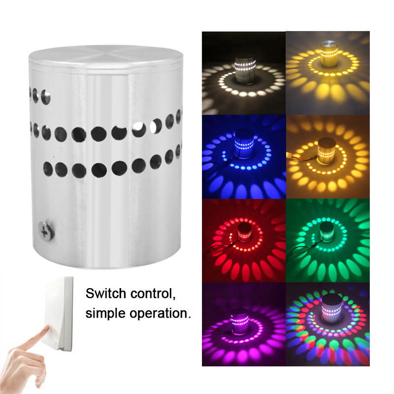 Luz mixta Luz de pared con orificio en espiral de alta calidad e iluminación interior colorida para la decoración de la sala de estar