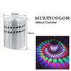 Agujero espiral montado en la pared 3W RGB con controlador Led Luz de pared interior para habitación de hotel Lámpara de pared decorativa