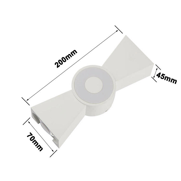 Lámpara de pared resistente al agua con cuerno de luz led de gran venta y luz nocturna moderna para exteriores en lámpara de pared hacia arriba y hacia abajo de alta calidad